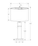 Acrylic Cylinder Table Lamp With Ivory Drum Shade - Silver Metallic - HomeRoots - Table Lamps - Elite Enclave Home