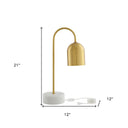 Iron Desk Table Lamp With Brass Bell Shade - Brass