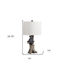 Blear in a Tree Table Lamp With Beige Shade - Black