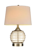 Metal Bedside Table Lamp With Off-White Shade - Off-White