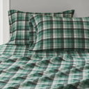 Flannel - King Sheet Set - Green Plaid