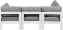 Nizuc - Outdoor Patio 4 Piece Modular Sectional With White Frame