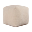 Chenille Cube Pouf Ottoman - Ivory