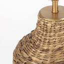 Lamp Base LED With White Shade - Brown
