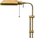 Metal Adjustable Table Lamp With Antiqued Brass Rectangular Shade - Bronze - HomeRoots - Table Lamps - Elite Enclave Home