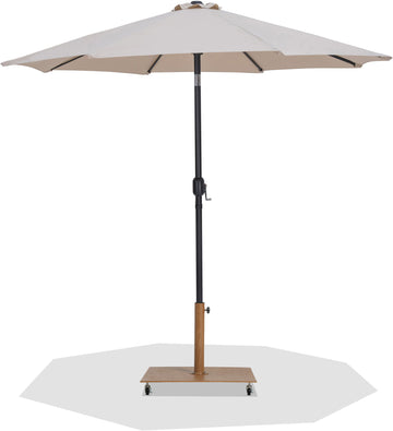 Fiji - Aluminum Patio Umbrella With Square Teak And Black Base