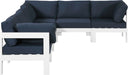 Nizuc - Outdoor Patio 6 Piece Modular Sectional With White Frame - Meridian Furniture - Stationary Sectionals- Elite Enclave Home