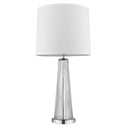 Glass Buffet Lamp With Off-White Empire Shade - Clear