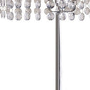 Table Lamp With Faux Crystals And White Rectangle Shade - Silver