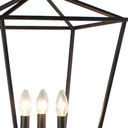 Three Light Floor Lamp With Black Geometric Shade - Black - HomeRoots - Floor Lamps - Elite Enclave Home