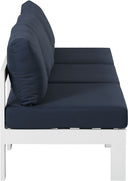 Nizuc - Outdoor Patio 3 Seat Armless Modular Sofa With White Frame - Meridian Furniture - Stationary Sectionals- Elite Enclave Home