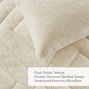 Kyla - King/California King Double Diamond Quilted Teddy Comforter Set - Ivory - Comfort Spaces - Comforters & Sets - Elite Enclave Home