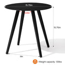 Rounded Metal Outdoor Side Table - Gray