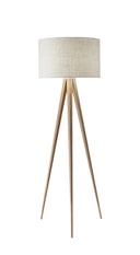 Tripod Floor Lamp With White Drum Shade - Natural - HomeRoots - Floor Lamps - Elite Enclave Home