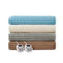 Corded Plush - Queen Heated Blanket - Brown