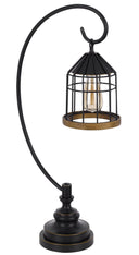 Metal Table Lamp With Bronze Cage Shade - Bronze - HomeRoots - Table Lamps - Elite Enclave Home