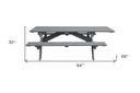 94" x 66" x 30" Solid Wood Outdoor Picnic Table - Gray
