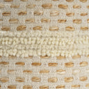 Cotton Blend Round Striped Pouf Ottoman - Ivory And Brown
