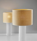 Ceramic Cylinder Table Lamp With Beige Drum Shade - White - HomeRoots - Table Lamps - Elite Enclave Home