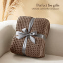 Rowan - Waffle Knit Chenille Throw - Brown - Madison Park - Throws - Elite Enclave Home