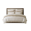 Linen Blend - King/California King Duvet Cover Set - White/Gold - Harbor House - Duvet Covers & Shams - Elite Enclave Home