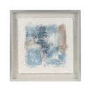 Ashlar - Hand Painted Abstract Framed Glass And Matted Wall Art - Blue