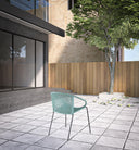 25" Metal Outdoor Dining Chair (Set of 2) - Light Blue