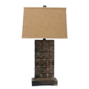Vintage With Metal Pedestal Table Lamp - Brown