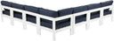 Nizuc - Outdoor Patio 7 Piece Modular Sectional With White Frame - Meridian Furniture - Stationary Sectionals- Elite Enclave Home
