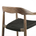 22" Wood Solid Wood Outdoor Dining Chair (Set of 2) - Black And Natural