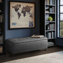 Shandra - Tufted Top Soft Close Storage Bench - Charcoal - Madison Park - Storage Benches - Elite Enclave Home