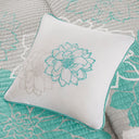 Lola - 6 Piece Reversible Printed Coverlet Set - Aqua