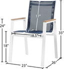 Nizuc - Outdoor Patio Dining Arm Chair With White Frame And Natural Arms (Set of 2)