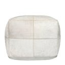 Hide Pouf – genuine hide with silvery sheen and ivory tone