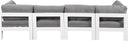 Nizuc - Outdoor Patio 4 Seat Modular Sofa With White Frame - Meridian Furniture - Stationary Sectionals- Elite Enclave Home