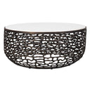Sabena - Marble Outdoor Coffee Table - Black / White