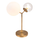 Metal Bedside Table Lamp With Clear Globe Shade - Copper