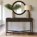 Kenna - Fluted 2 Drawer Storage Console Table - Brown - Martha Stewart - Console Tables - Elite Enclave Home