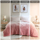 Brielle - King Ombre Shaggy Long Comforter Mini Set - Blush