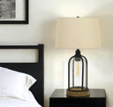 Metal Two Light Globe Table Lamp With Eggshell Empire Shade - Brown - HomeRoots - Table Lamps - Elite Enclave Home