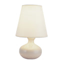 12" Ceramic Bedside Table Lamp With White Shade - Beige