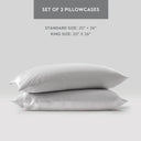Satin - Pillowcases (Set of 2) Queen - Light Gray