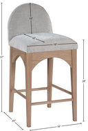 Waldorf - Chenille Stool With Natural Legs - Meridian Furniture - Counter Height (24" - 27") - Elite Enclave Home