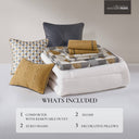 Cirque - 9 Piece King Oversized Duvet Style Comforter Set - Gold