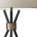 Metal Tripod Leg With Antique Brass Accent Table Lamp - Black