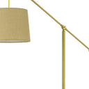 Adjustable Traditional Shaped Floor Lamp With Antiqued Brass Drum Shade - Brass - HomeRoots - Floor Lamps - Elite Enclave Home
