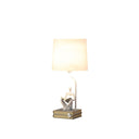 21" Table Lamp With White Globe Shade - White
