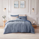 Felicia - Velvet Twin Comforter Set With Throw Pillow - Blue