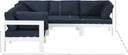 Nizuc - Outdoor Patio 5 Piece Modular Sectional With White Frame - Meridian Furniture - Stationary Sectionals- Elite Enclave Home