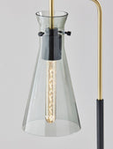 Metal Desk Lamp With Light Gray Cone Shade - Black And Gold - HomeRoots - Table Lamps - Elite Enclave Home